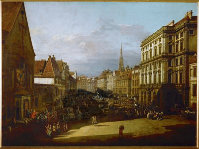 Mehlmarkt i Wien, Østrig (olie på lærred) af Bernardo Bellotto