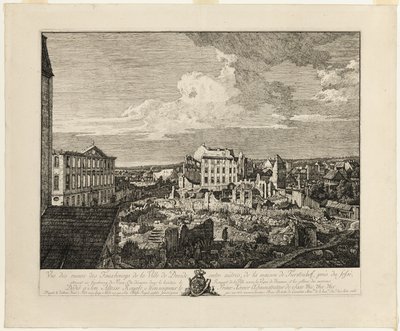 Ruinerne af Pirnaischer-forstaden med Palais Fürstenhof af Bernardo Bellotto