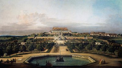 Det kejserlige slot Schlosshof, havesiden af Bernardo Bellotto