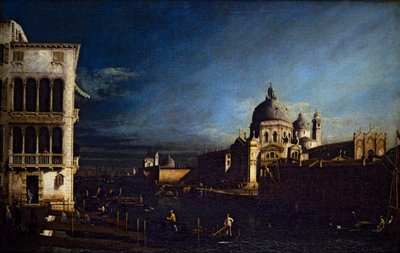 To venetianske udsigter, Canal Grande og Molo mod vest (på lærred) af Bernardo Bellotto