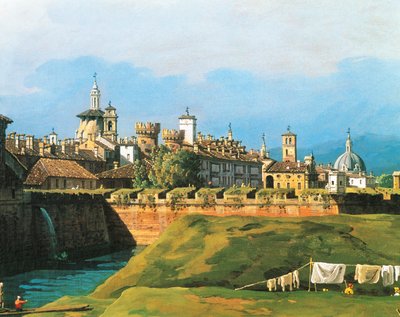 Udsigt over Torino fra siden af Royal Garden af Bernardo Bellotto