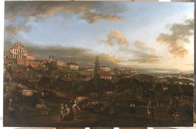 Udsigt over Warszawa med Ordynacki-paladset, 1772 af Bernardo Bellotto