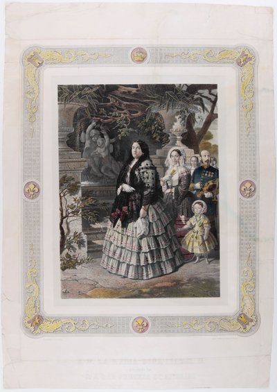 Hennes majestæt dronningen ISABEL II. og hendes august Datter HENNES SERENE HØJHED PRINSESSEN I AS af Bernardo Blanco y Pérez