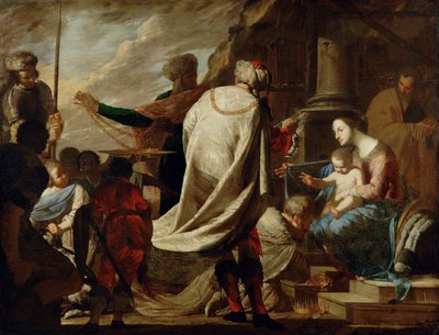 Tilbedelse af de hellige tre konger af Bernardo Cavallino