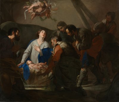 Bernardo Cavallino / Hyrdernes tilbedelse, ca. 1650 af Bernardo Cavallino