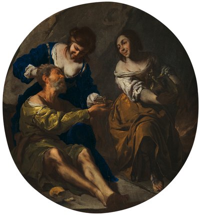 Lot og hans døtre af Bernardo Cavallino