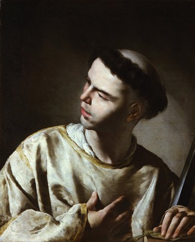 Sankt Lawrence af Bernardo Cavallino