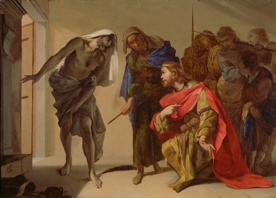 The Shade of Samuel påkaldt af Saul, ca. 1655 af Bernardo Cavallino
