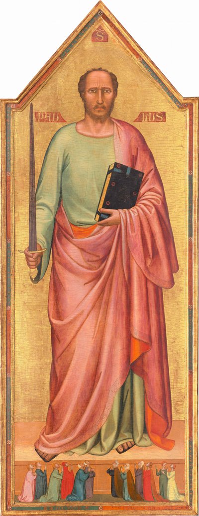 Saint Paul og en gruppe af tilbedere af Bernardo Daddi