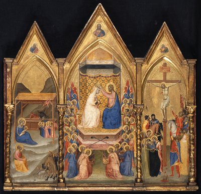 Triptychon (Geburt Christi; Marienkrönung; Kreuzigung) af Bernardo Daddi