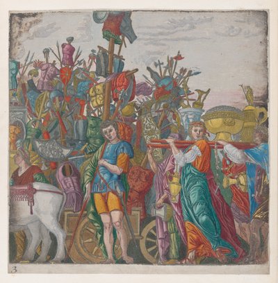 Ark 3: Krigens trofæer, fra Julius Cæsars triumf, 1599., 1599. af Bernardo Malpizzi