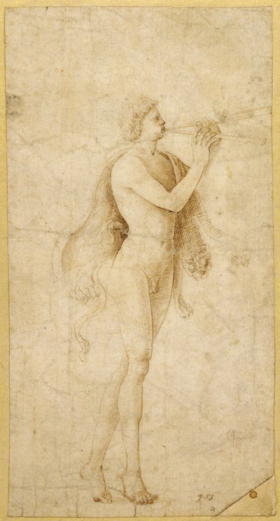 En satyr spiller på en aulos af Bernardo Parentino
