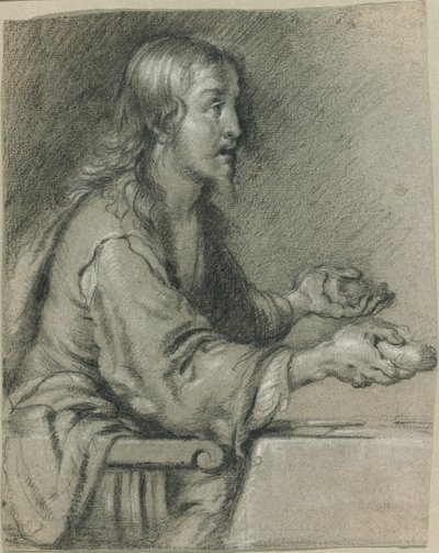 Kristus i Emmaus præsenterer brødet af Bernardo Strozzi