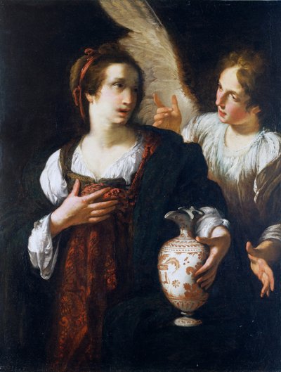 Hagar og englen, ca. 1630 (Olie på lærred) af Bernardo Strozzi