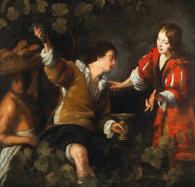 Josef fortolker bagerens og butlerens drømme. af Bernardo Strozzi