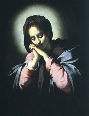 Madonna i tilbedelse af Bernardo Strozzi