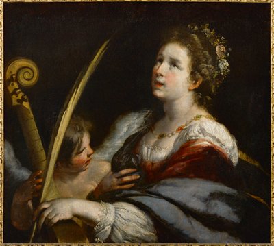 Den hellige Caecilia og englen af Bernardo Strozzi