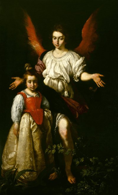 Den beskyttende engel af Bernardo Strozzi