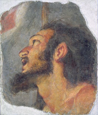 Johannes Døberens hoved, fragment fra en fresco af Bernardo Strozzi