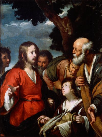 Miraklet med de fem brød og to fisk, efter 1630. af Bernardo Strozzi