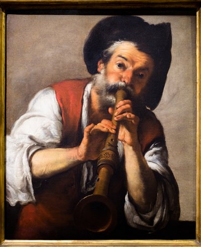 Fløjtespilleren, ca. 1624-1625 (Olie på lærred) af Bernardo Strozzi