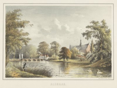 Udsigt over Alkmaar med Grote Kerk af Bernardus Gerardus ten Berge