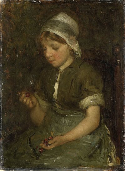 Pige med kirsebær af Bernardus Johannes Blommers