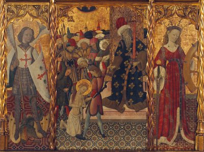 Sankt Michael, Sankt Eulalias og Sankt Katarinas martyrium, ca 1442-1445 af Bernat Martorell the Elder