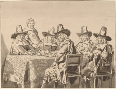 Direktører for forældreløse asyl i Haarlem, 1777, udgivet 1786. af Bernhard Schreuder