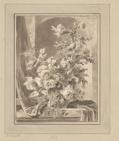 Vase med blomster til en niche af Bernhard Schreuder