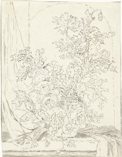 Vase med blomster til en niche af Bernhard Schreuder
