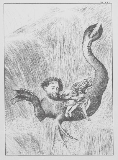 Dantes Guddommelige Komedie, Inferno (Helvede), planche XXIX (litografi) af Bernhard Schuler
