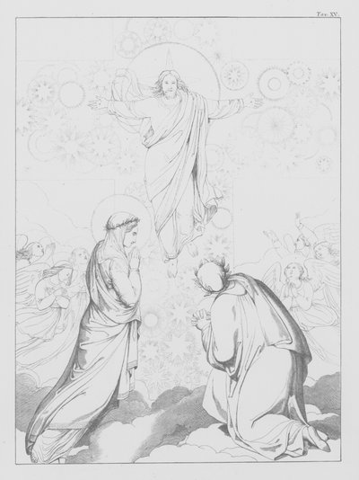 Dantes guddommelige komedie, Paradiso (Himlen), plade XV (litografi) af Bernhard Schuler