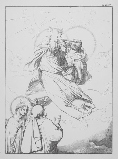 Dantes guddommelige komedie, Paradiso (Himlen), plade XXXIII (litografi) af Bernhard Schuler