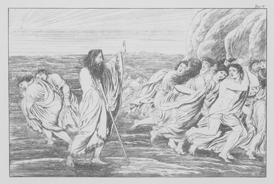 Dantes guddommelige komedie, Purgatorio (Skærsilden), plade V (litografi) af Bernhard Schuler