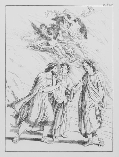 Dantes guddommelige komedie, Purgatorio (Skærsilden), plade XXXI (litografi) af Bernhard Schuler