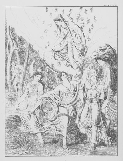 Dantes Guddommelige Komedie, Purgatorio (Skærsilden), planche XXXVII (litografi) af Bernhard Schuler