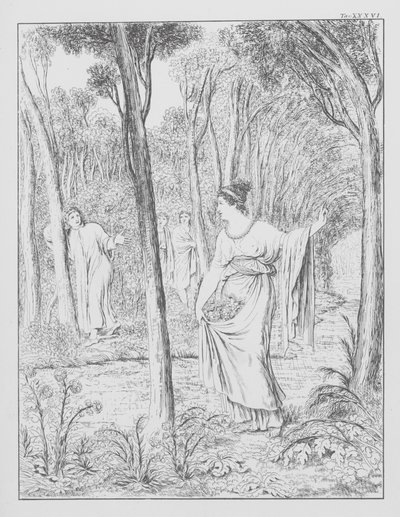 Dantes Guddommelige Komedie, Purgatorio (Skærsilden), planche XXXVI (litografi) af Bernhard Schuler