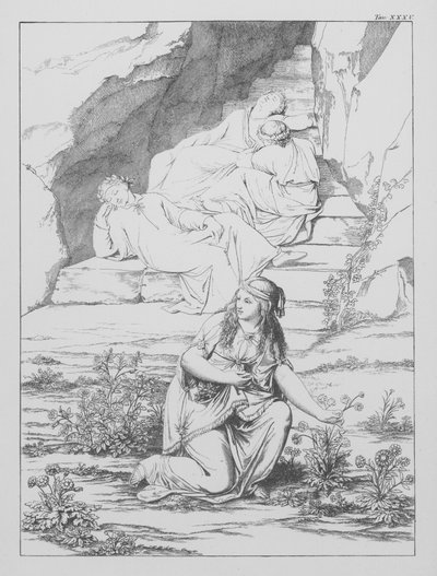 Dantes guddommelige komedie, Purgatorio (Skærsilden), plade XXXV (litografi) af Bernhard Schuler