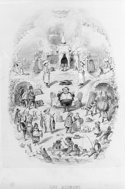 Mad: madlavning og forskellige måder at tilberede mad på i Brillat - Savarin illustreret af Bertall. Paris 1840. af Bertall