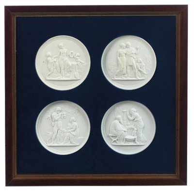 Et sæt af fire reliefstøbte plaques, sent i det 20. århundrede (gips) af Bertel (after) Thorvaldsen