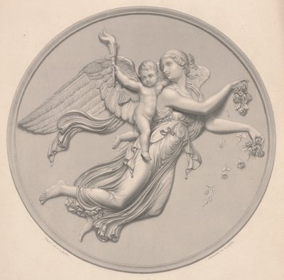 Morning, tegnet af F. R. Roffe (fl.1850-63), graveret af William Callio Roffe (1817-89), midten af 1800-tallet (gengivelse af gravering) af Bertel (after) Thorvaldsen
