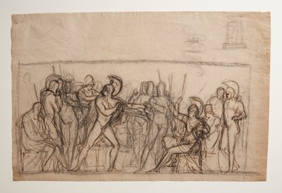 Agamenoner kæmper med Achilles. Dåbsskrifttype af Bertel Thorvaldsen