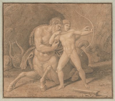 Chiron lærer Achilles at skyde med buen af Bertel Thorvaldsen