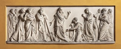 Kristus overdrager ledelsen af kirken til Sankt Peter af Bertel Thorvaldsen