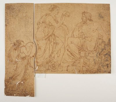 Mänade spielt das Zimbel. Nemesis liest Jupiter die Taten der Menschen vor af Bertel Thorvaldsen