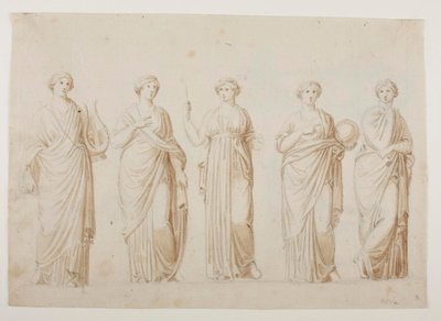 Muserne Terpsichore, Erato, Clio, Urania og Polyhymnia af Bertel Thorvaldsen