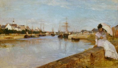 Fransk: Vue du petit port de Lorient Havnen i Lorient af Berthe Morisot