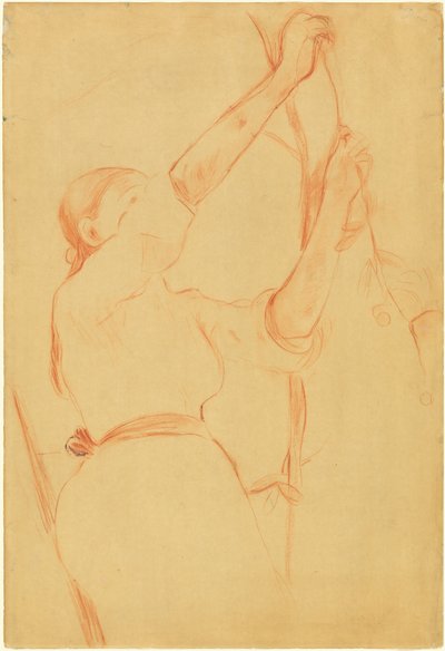 Pige plukker kirsebær af Berthe Morisot