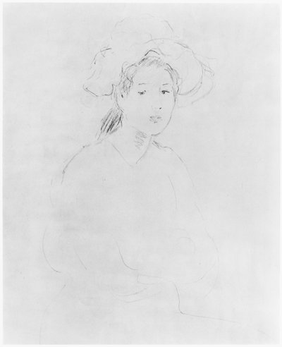 Hoved af en kvinde (Verso) (se 383972 Recto) 1893 af Berthe Morisot
